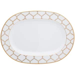 Eternal Palace Gold 14 in. (Gold) Porcelain Oval Platter