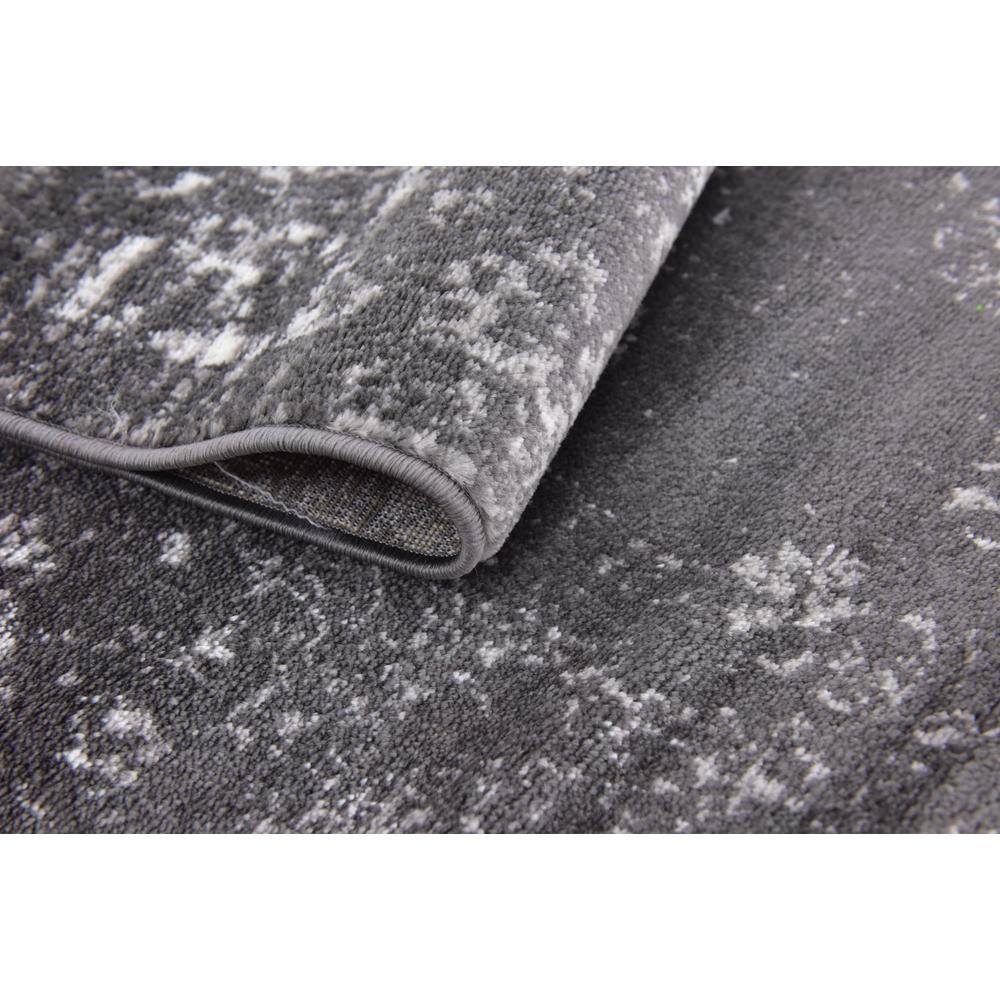 Dark Gray Rectangular Stain-Resistant Synthetic Area Rug