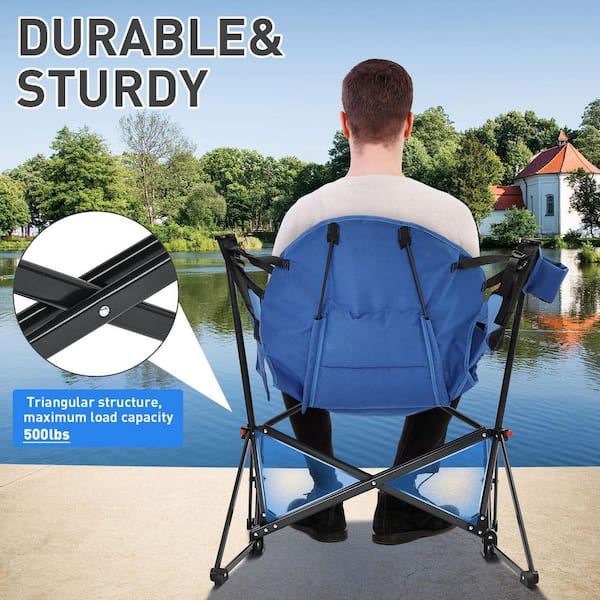 Hammock Camping Chair Blue Mesh Fabric Chair with