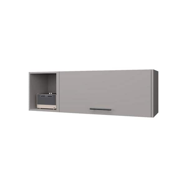 Unbranded 47.2 in. W x 13 in. D x 14.9 in. H Bathroom Storage Wall Cabinet in Gray with Pneumatic Arms and Open Storage