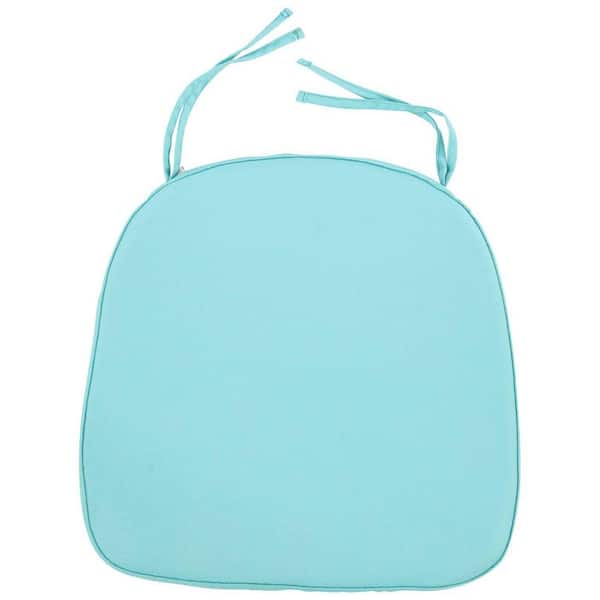 Leisuremod 15 x 15 in. Memory Foam Chair Cushion with Ties Stay in Place Non Skid Design Removable Cover Machine Washable in Teal