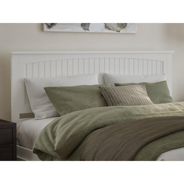 AFI Nantucket White King Solid Wood Universal Headboard with Attachable ...