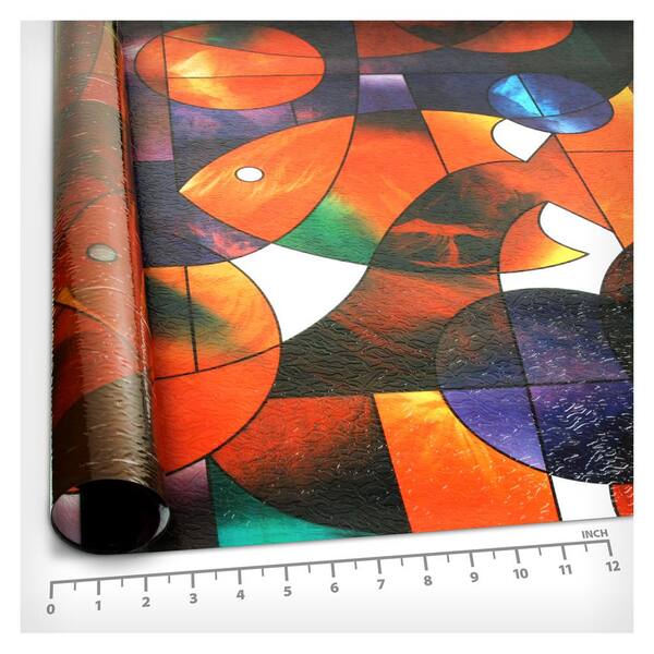 BuyDecorativeFilm 36 in. x 7.5 ft. 3FSH Fish Stained Glass Window Film