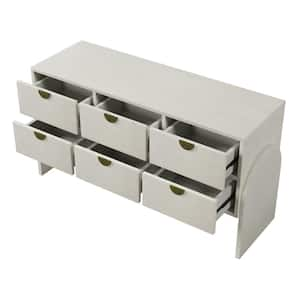 50.8 in. W x 17 in. D x 28 in. H Bathroom White Linen Cabinet