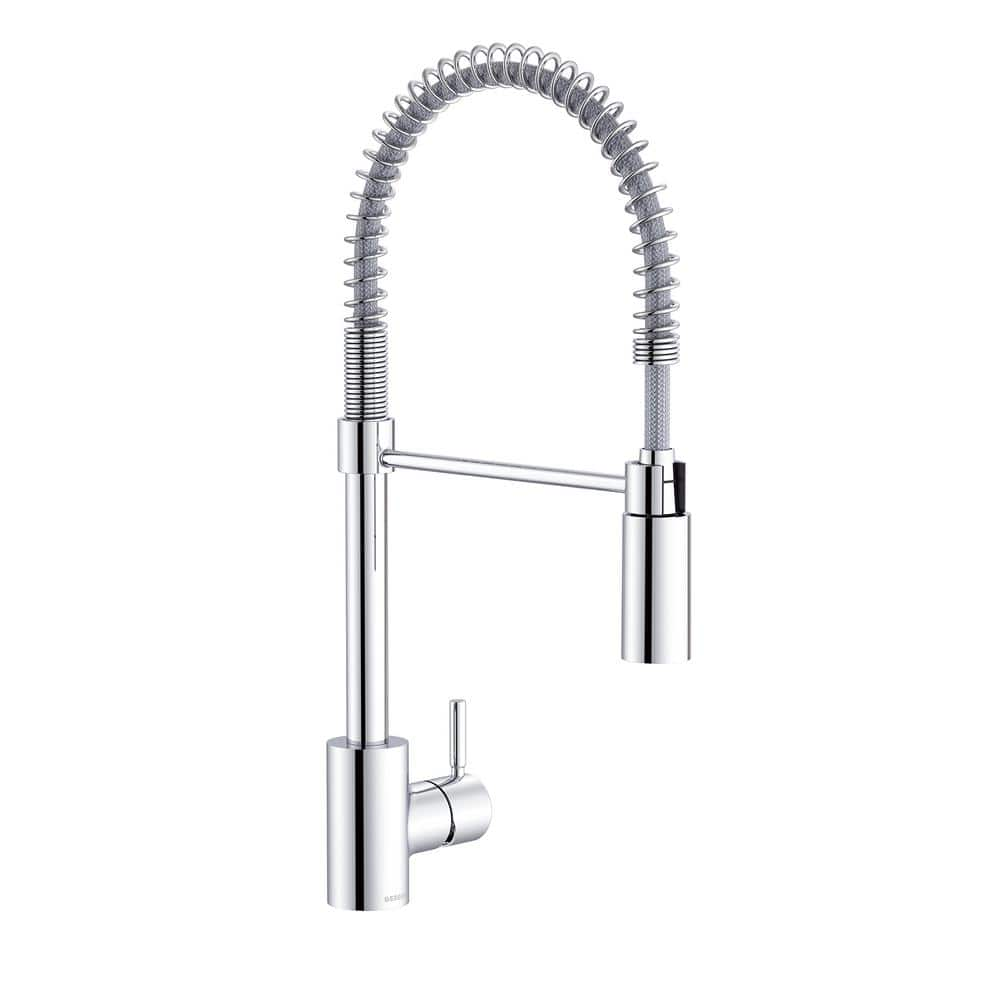 Gerber The Foodie Single Handle Pre-Rinse Kitchen Faucet with Spring ...