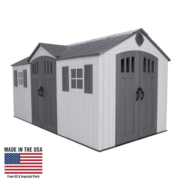 Dual Entry 15 ft. W x 8 ft. D Resin Outdoor Storage Shed (120 sq. ft. )