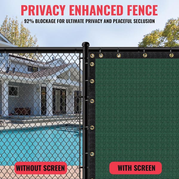 SEALTECH 5-ft H x 10-ft W Green Non-Recycled Polypropylene Chain Link Fence Screen