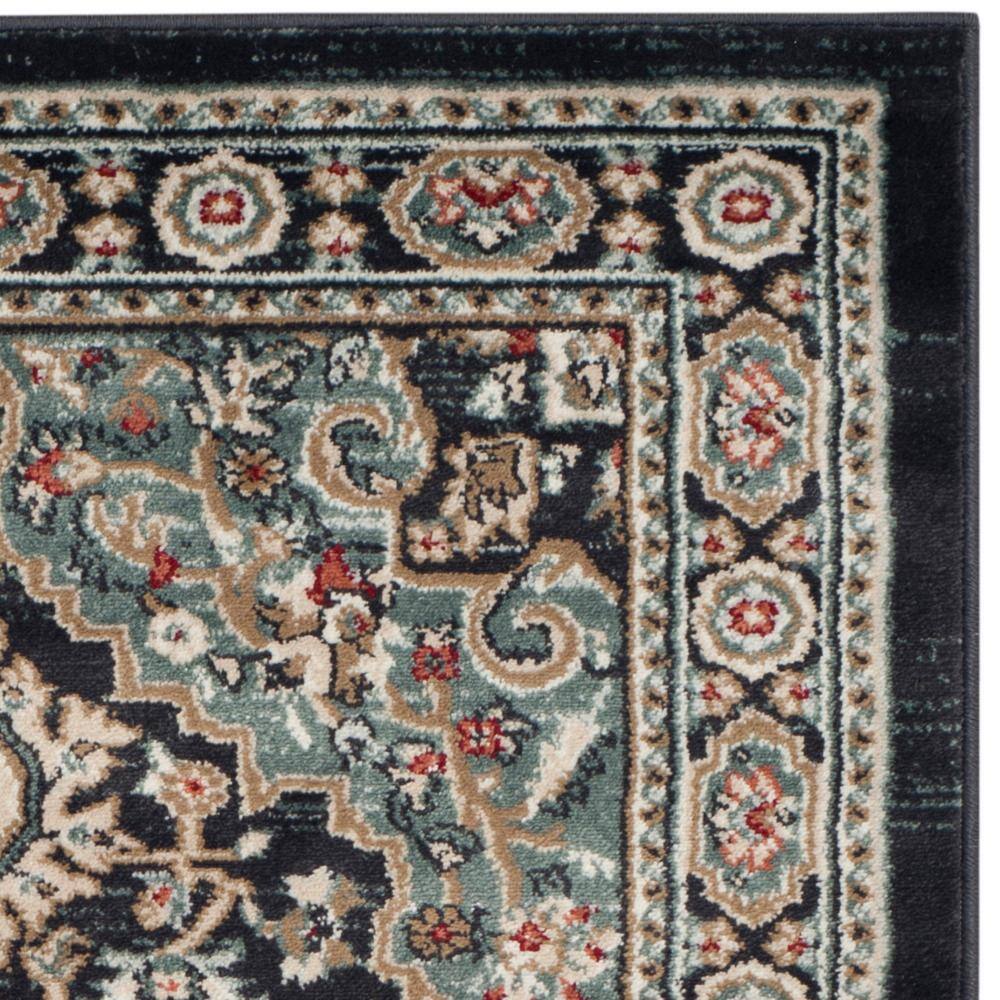 Lyndhurst Anthracite and Teal Synthetic 4' x 6' Rectangular Area Rug