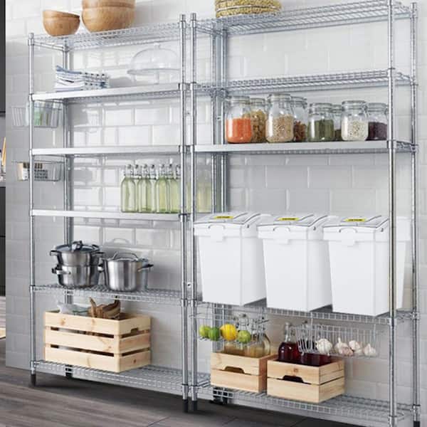 Ingredient Bin 6.6 gal. Ingredient Storage Bin 3 Pcs/Set Flour Bins with Wheels Commercial Storage Bins with Scoop