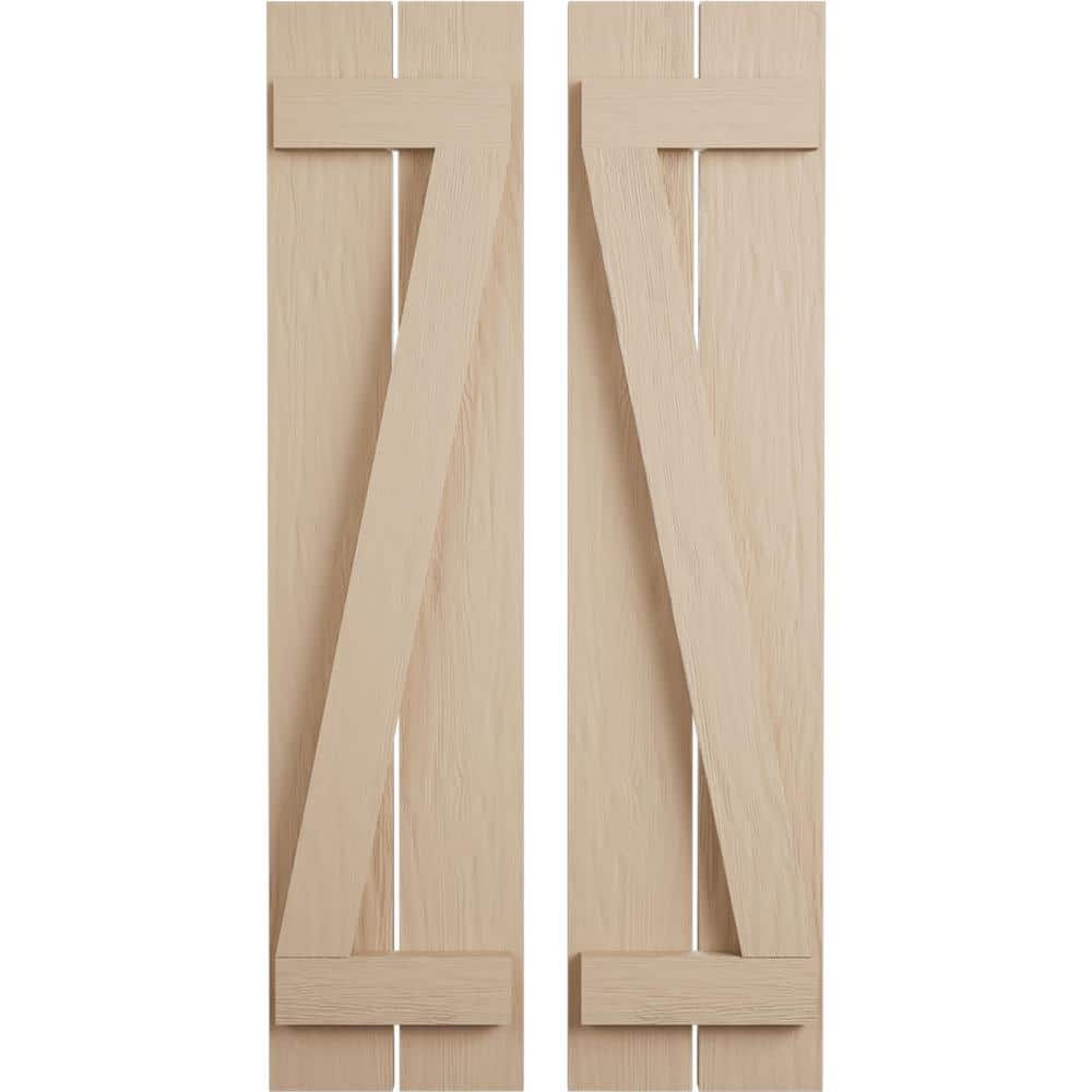 11.5 in. x 28 in. Timberthane Polyurethane 2-Board Spaced Board-n-Batten Rough Sawn Faux Wood Shutters w/Z-Board Pair price history on PriceWatchPro