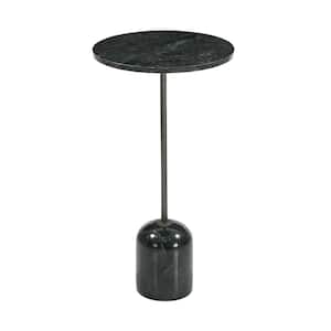 14 in. Cyllene Green Round Marble Top End Table