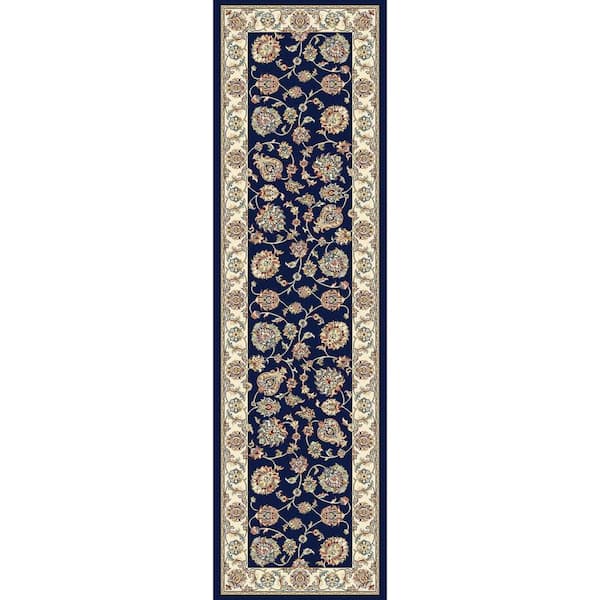 Home Decorators Collection Judith Blue/Ivory 2 ft. x 11 ft. Indoor Runner Rug