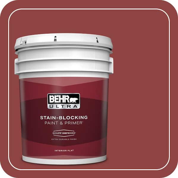 BEHR ULTRA 5 gal. #160D-7 Cranberry Whip Extra Durable Flat Interior Paint & Primer