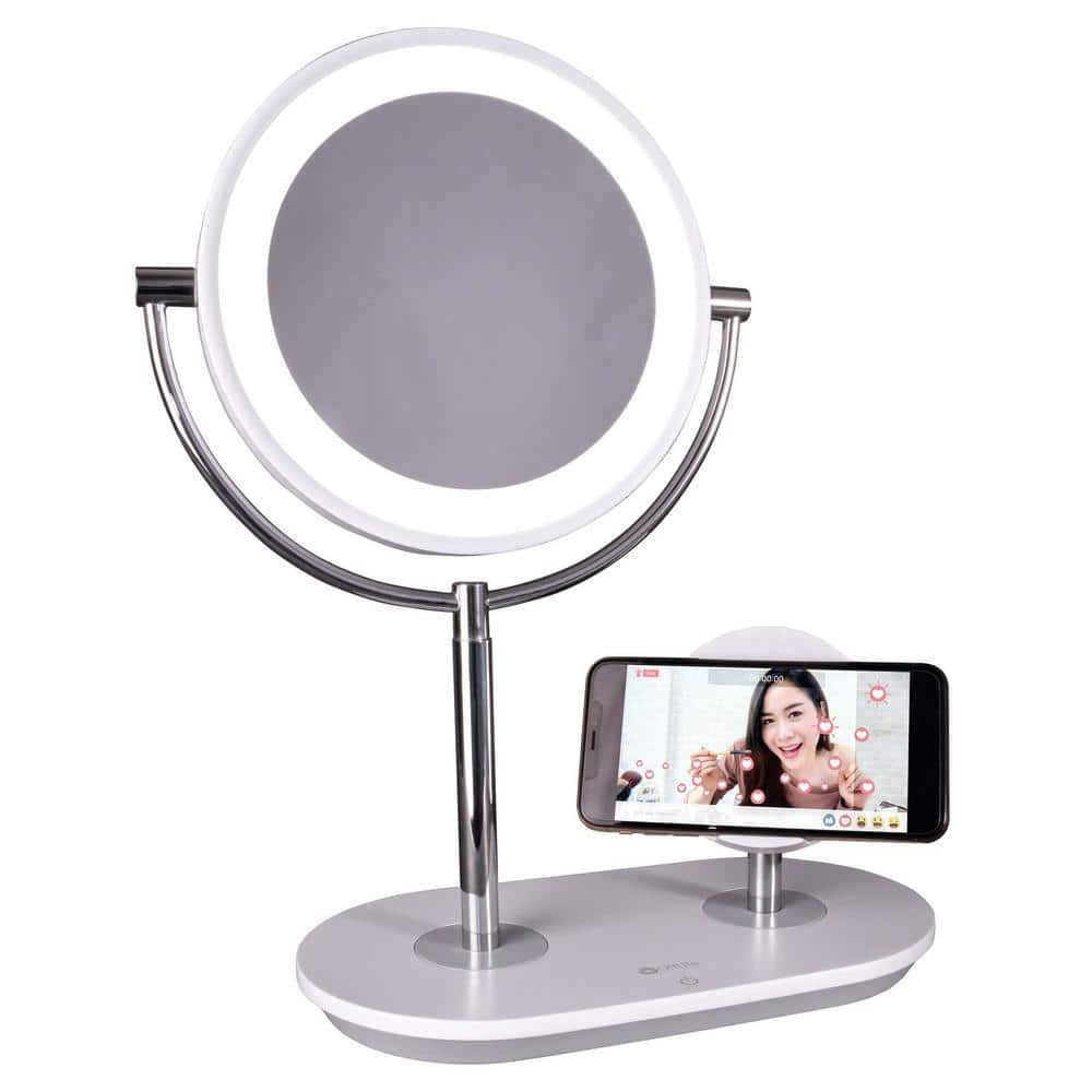 OttLite Wellness 16 in. White Wireless Charging LED Lamp, Makeup Mirror  CSB03WCD-RTSHIP The Home Depot