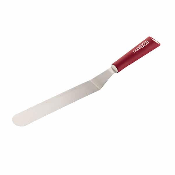 Cake Boss Stainless Steel Tools and Gadgets 9.75 in. Offset Icing Spatula in Red