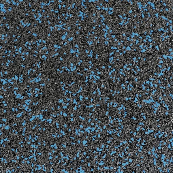 Rubber Gym Tiles with Blue Colored Flake 18 .in x 18 .in 8 mm Rubber Gym Tiles with Blue Colored Flake 18 .in x 18 .in 8 mm