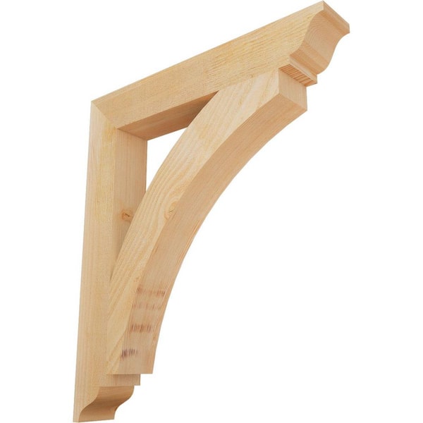 Ekena Millwork 4 in. x 30 in. x 26 in. Douglas Fir Thorton Traditional Rough Sawn Bracket