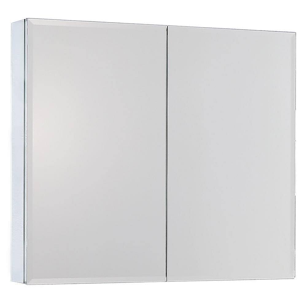 Siavonce 5 in. W x 26 in. H x 30 in. L Silver Frameless Glass Recessed