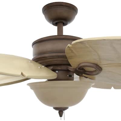 Costa Mesa 56 in. LED Indoor/Outdoor Weathered Zinc Ceiling Fan with Light Kit
