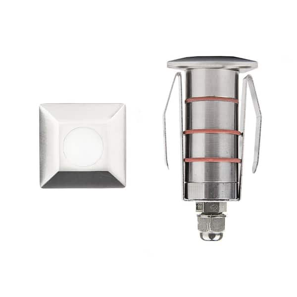 WAC LANDSCAPE 1 in. Square 12V 75-Lumen Stainless Steel Transformer Required Integrated LED Inground Well Light 2700K