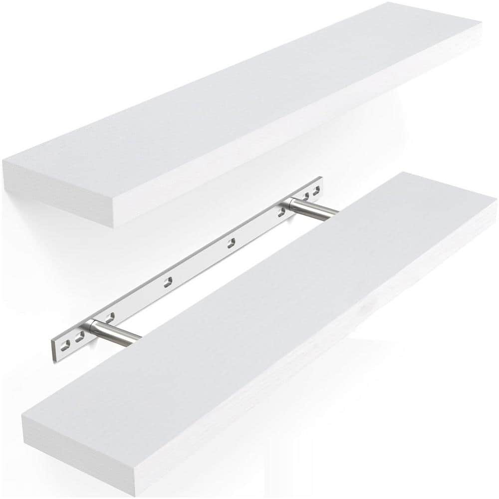 22.5 in. W x 6.7 in. D White Engineered Wood Decorative Wall Shelf
