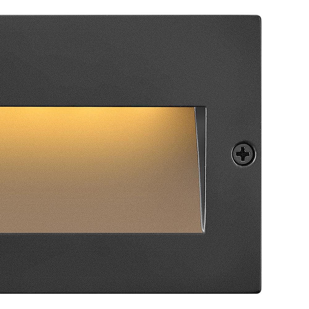 Satin Black Integrated LED Outdoor Step Light with Etched Lens