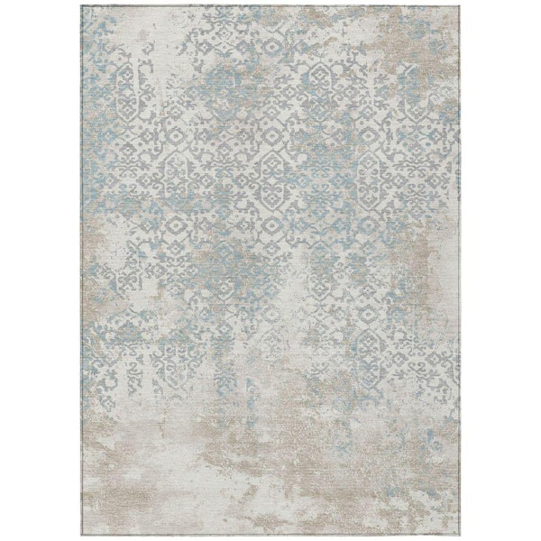 Chantille Machine Washable Indoor/Outdoor Abstract ACN2713 Ivory 10 ft. x 14 ft. Area Rug