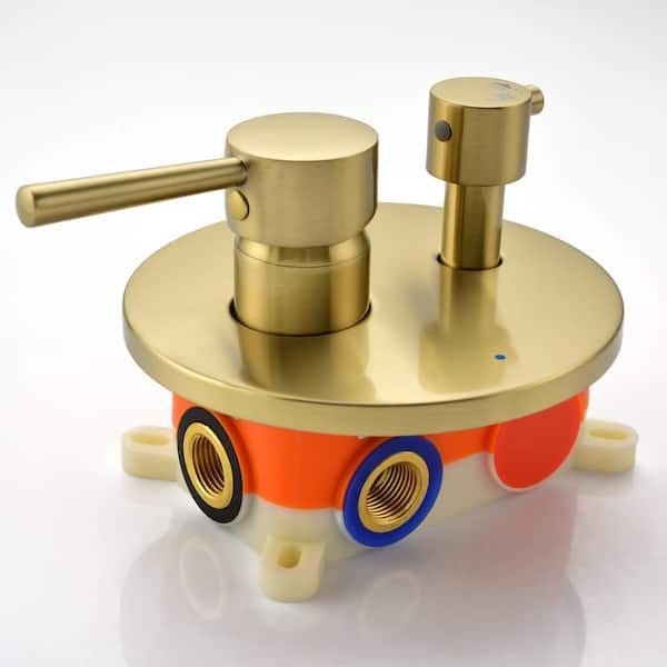 1-spray Patterns 9.84 in. Wall Mount Dual Fixed and Handheld Shower Head 1.8 GPM in Brushed Gold