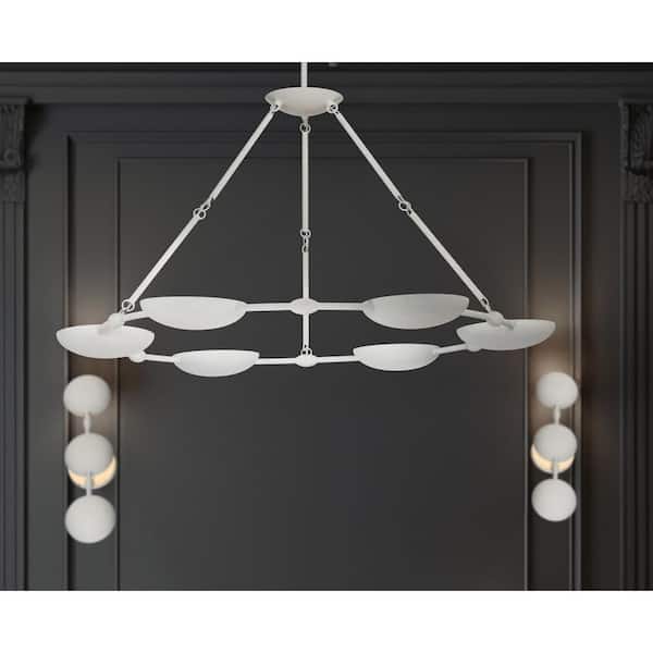 Undertas 6-Light Piastra Plaster Statement Chandelier for Dining Room, Kitchen or Living Room with No Bulbs Included