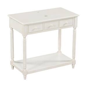 36.06 in. W x 19.17 in. D x 33.43 in. H Bath Vanity Base with Top 2-Drawer and Open Shelf in Antique White(Without Sink)