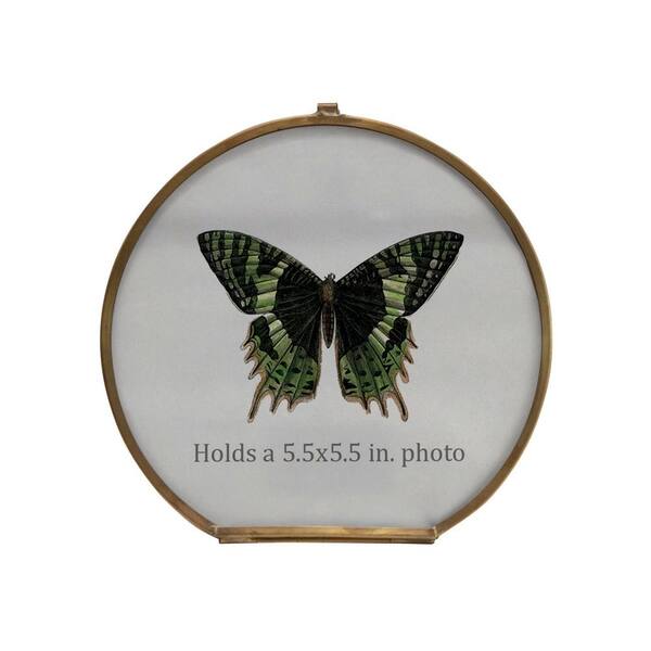 Storied Home Clear and Brass Metal Tabletop Picture Frame