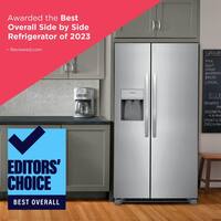 36 in. 25.6 cu. ft. Side by Side Refrigerator in Stainless Steel, Standard Depth
