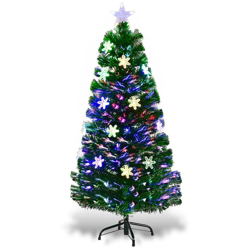 4 ft. Green Prelit LED Optic Artificial Christmas Tree with Snowflakes price history on PriceWatchPro