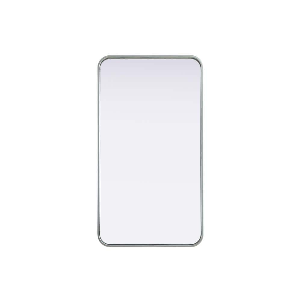 Timeless Home Silver 20 in. W x 36 in. H Contour Wall Mirror