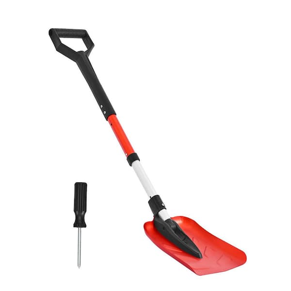 29.2 in. Aluminum Handle Aluminum Snow Shovel, Adjustable Length Lightweight Tool for Snow Removal, Ideal for Gardens