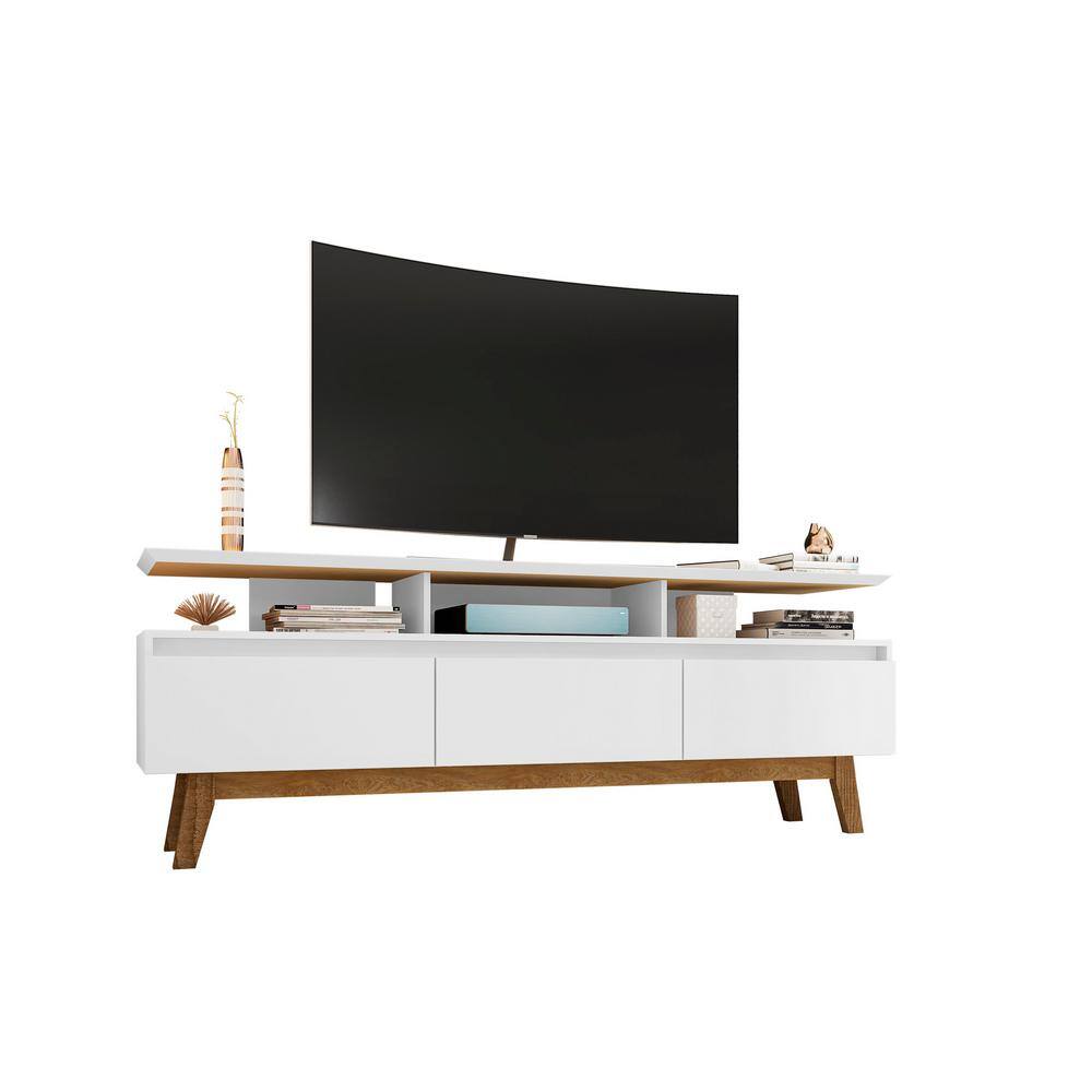Manhattan Comfort Yonkers 70.86 in. White TV Stand Fits TV's up to 65