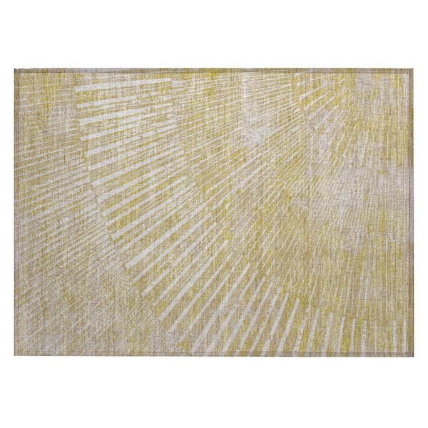 Wheat 2 ft. x 3 ft. Woven Abstract Rectangle Indoor/Outdoor Area Rug
