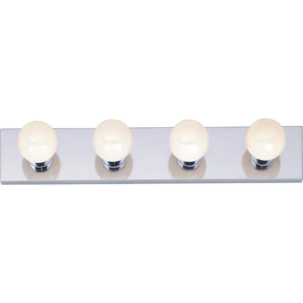 SATCO Nuvo 24 in. 4-Light Polished Chrome Vanity Light with No Shade