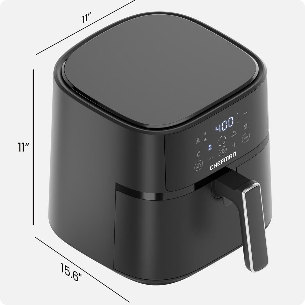 Chefman 6 Qt Black Digital Touch Air Fryer with Hi-Fry Technology