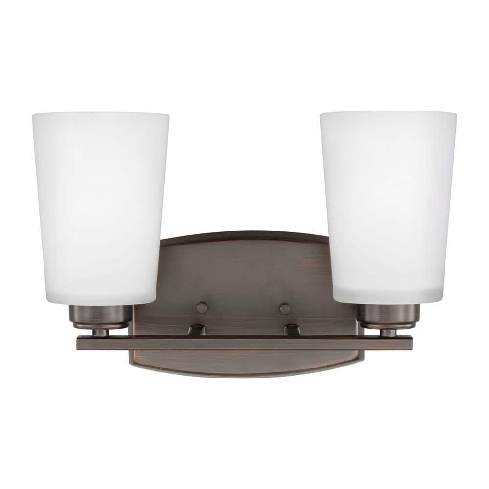 Franport 13 in. 2-Light Bronze Traditional Chic Wall Bathroom Vanity Light with Etched White Glass Shades price history on PriceWatchPro