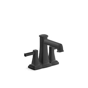 Riff 4 in. Centerset Double Handle 0.5 GPM bathroom sink faucet in Matte Black