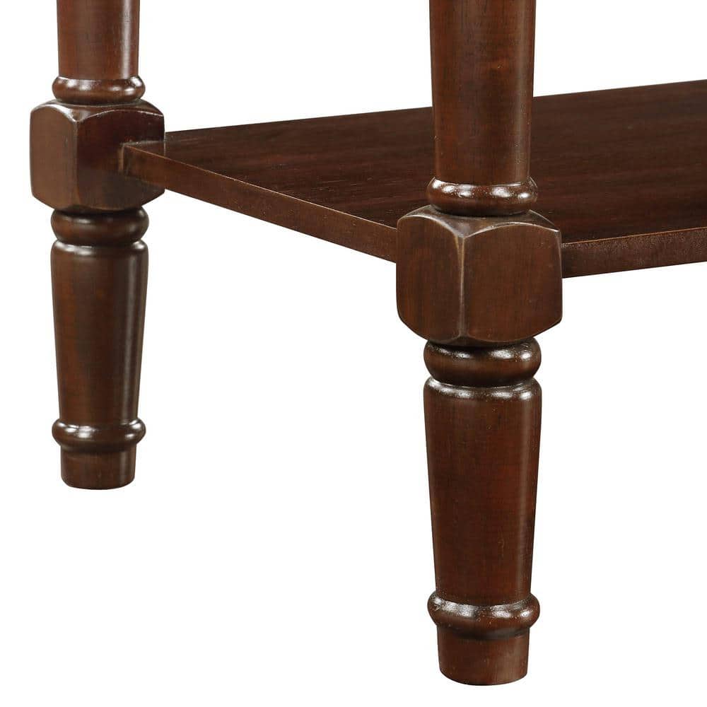 Espresso Wood Console Table with Storage and Shelves