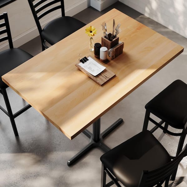 Carnegy Avenue Bennett 42 in. H Natural Top/Black Base Rectangle
