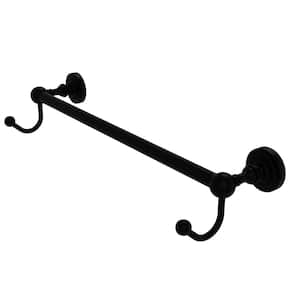 Dottingham Collection 30 in. Towel Bar with Integrated Hooks in Matte Black