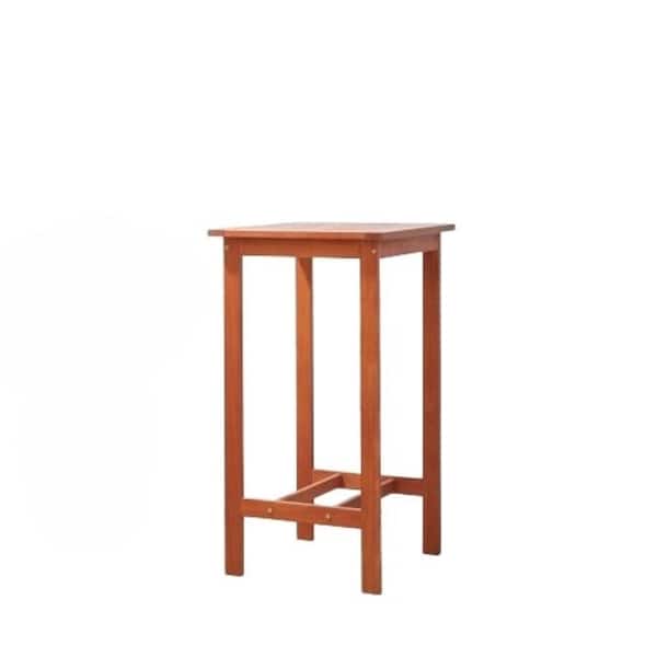 Misopily Stylish & Modern Design Square Hand-Scraped Wood Outdoor Side Table, Stable & Sturdy w/High Quality Solid Wood in Teak