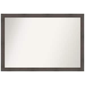 Hardwood Chocolate Narrow 39 in. W x 27 in. H Rectangle Non-Beveled Wood Framed Wall Mirror in Brown