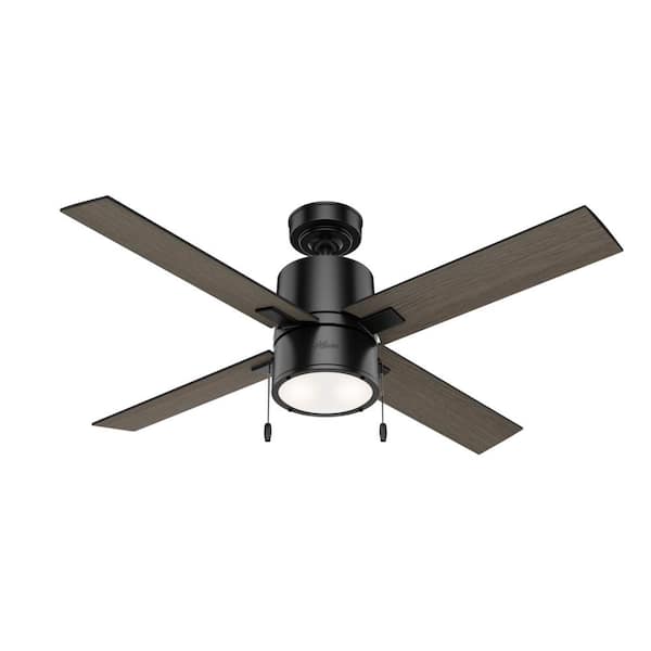 Hunter - Beck 52 in. LED Indoor Matte Black Ceiling Fan with Light Kit