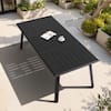Crestlive Products 82.7 in. x 38 in. Black Rectangular Aluminum Outdoor Dining Table with Umbrella Hole CL-TB055BLK