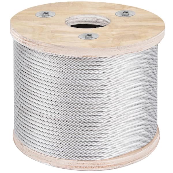 VEVOR 250 ft. x 3/16 in. Cable Railing Kit 3700 lbs. Load T304 Stainless Steel Wire Rope Winch with 7x19 Strand for Deck Stair