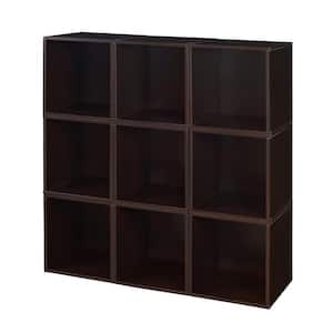 39 in. H x 39 in. W x 13 in. D Brown Wood 9-Cube Organizer
